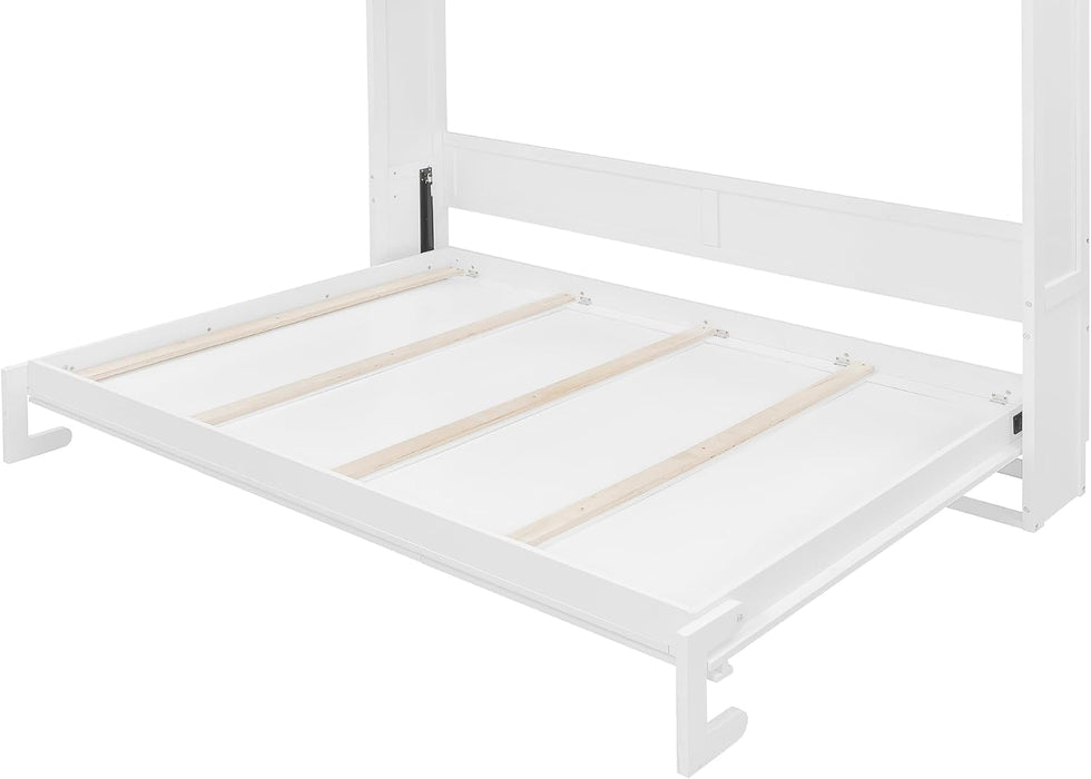 Queen Murphy Wall Bed With HydraulicLiftStorageCabinet