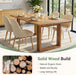 63-Inch Solid Wood Dining Table for 6, Farmhouse Kitchen Table with Heavy Duty Legs, Rectangular Wood Desk for Dining Room, Living Room, Rustic Brown