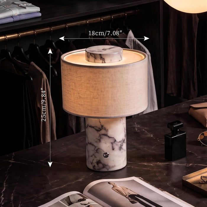 Marble Table Lamp Cordless Stone Lamps Rechargeable, Calacatt Viola Lamp