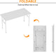 Folding Desk, 54 Inch Large Computer Desk for Home Office, No Install ed Study Student Writing Table Desk Workstation, White