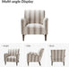 Modern Accent Chair with Arms and Wooden Legs, Comfy Upholstered Armchair for Living Room, Bedroom (Stripe Pattern, Tan)
