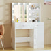 White Vanity Desk With Dimmable Hollywood Lighting