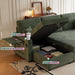 Luxurious Corduroy Green 83-Inch Sleeper Sectional Sofa