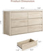 6 Drawer Dresser for Bedroom, Wood Chest of Drawers Handle Free, Large Modern Dresser Storage Cabinet for Living Room, Hallway Entryway