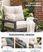 HDPE Outdoor Patio Furniture Set, Grey Frame & Beige Cushions
