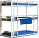 White Triple Bunk Bed Twin over Twin over Twin, Heavy Duty Metal Bunkbed with Full-Length Safety Guardrails, No Box Spring Required, Easy Assembly, Bedroom & Guest Room