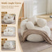 Round Oversized Floor Chair Beige Chenille Utility