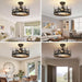 Rustic Black Ceiling Fan with Light, Bear and Deer Design