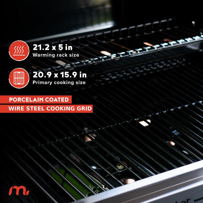 3-Burner Propane Gas Grill with Folding Side Tables, 30,000Btus, 429.81 Sq. In. Cooking Space, Stainless Steel Control Panel, Outdoor Kitchen Grill for Bbqs, Patios, and More - 720-0988EA