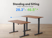 Electric Standing Desk, Height Adjustable Stand up Desk, 55 X 24 Inches Sit Stand Home Office Desk, Computer Desk, Black Walnut