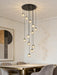 Matte Black Crystal Pendant Chandelier Lighting Fixture