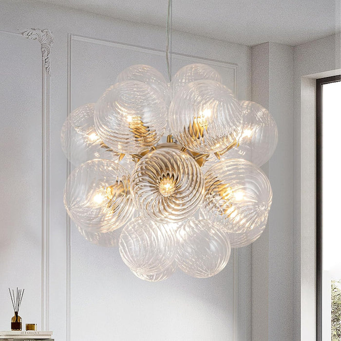 12 Light Bubble Globe Chandelier Dimmable Illumination