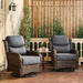 Luxury Outdoor Swivel Rocker Patio Chairs of 2 with Side Table