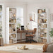 82" Tall Bookshelf Set of 2, 7-Tier Double Open Shelves Bookcase