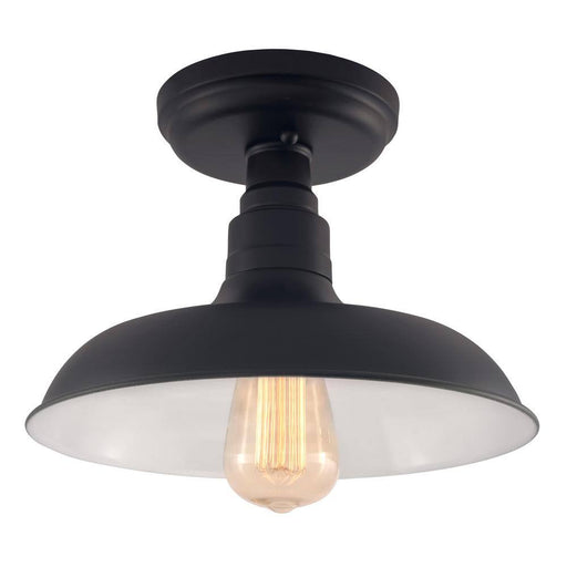 Kimball 11 In. 1-Light Matte Black Ceiling Light Semi-Flush Mount