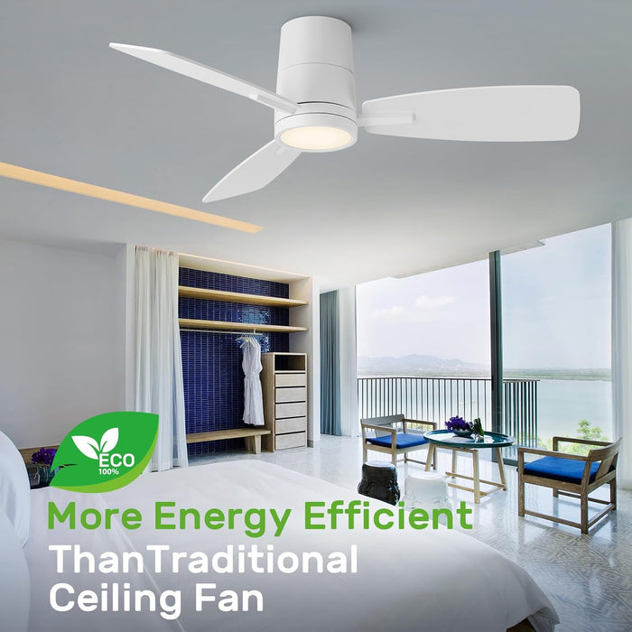 Ceiling Fan with Lights and Remote Control 42 Inch Multifunctional Quiet Fan with Three Color Temperature and High Brightness Light and Reversible Blades