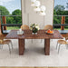 78 Inch Rectangular Dining Table for 6 to 10, Farmhouse Fluted Dining Kitchen Table, Modern Wood Long Dining Table for Kitchen Living Room, Walnut