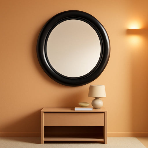 22.5X29.5 Large Wall Mirror, Bronze Oval Mirror with Beaded Detail, Vertical & Horizontal Wall Hanging Mirror for Bathroom, Bedroom & Livingroom