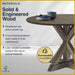 Alfred round Solid Wood Rustic Dining Table for Farmhouse Kitchen Room Decor, Wooden Trestle Pedestal Base, 46.5" Wide Circular Tabletop, Distressed Brown