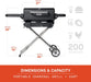® Electric Portable Charcoal Grill and Smoker with Steadytemp Analog Temperature Control, Collapsible Cart and 200 Cooking Square Inches in Black, Model MB20040722