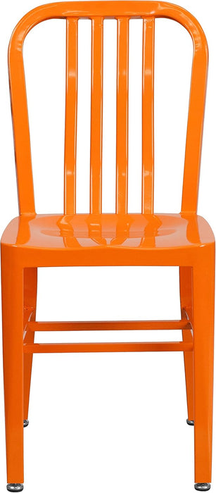 Gael Commercial Grade 2 Pack Orange Metal Indoor-Outdoor Chair