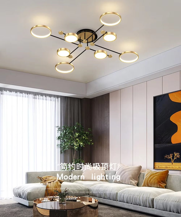 Modern Pendant Light LED Nordic Lamp Gold Black Hanging Chandelier Ceiling Lights Dimming Remote Control Lighting Fixture