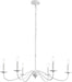 34.75Inch White Six Light Farmhouse Iron Chandelier