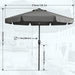 9Ft Patio Umbrella with Valance, Crank and Tilt – 8 Ribs Outdoor Market Umbrella, Uv/Fade Resistant, Waterproof Canopy with Wind Vent for Garden, Deck, Backyard, Pool (Dark Gray)