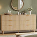 Wood 6 Drawers Dresser, 53.2" W Fluted Modern Dressers for Bedroom