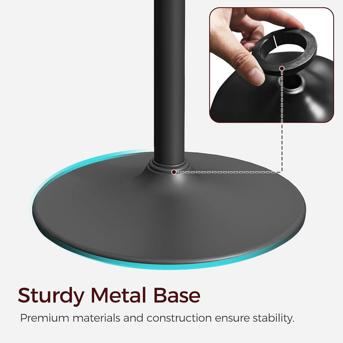 Bar Table, Height-Adjustable Pub Table 26.8-36.2 Inches, Cocktail Tables with Base, Counter Height Table for Small Space, Easy to Assemble, Rustic Brown and Black BTHR5501