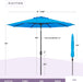 - 10-Year-No-Fade 9 Ft Patio Umbrella with Terylast Fabric, Auto-Tilt Aluminum Frame and 8 Reinforced Ribs for Deck, Pool, Garden & Beach - Cobalt Blue Canopy, Black Pole