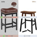 Brown Bar Stools Set of 2, Counter Height Bar Stool, Saddle Barstools, Pu Leather Stools with Metal Frame for Kitchen Island, 918P-BR