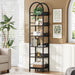 78.7 Inches Towering Arched Corner Bookshelf Black