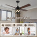 52 Inch Farmhouse Ceiling Fan Silent Motor Remote