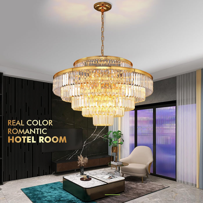 31-Inch Matte Elegant Gold Chandelier Pendant Lighting