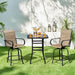 Patio Swivel Barstools Outdoor Chairs Set of 4, High Bistro Stools Outdoor Furniture, All-Weather Patio Stools for Outside, Beach, Lawn, Poolside and Garden, Black/Brown
