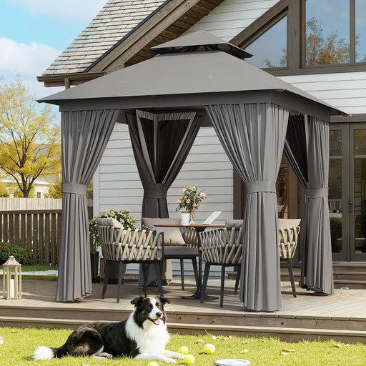 8x8Ft Durable Outdoor Gazebo With Mosquito Netting