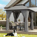 8x8Ft Durable Outdoor Gazebo With Mosquito Netting