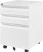 3 Drawer Mobile File Cabinet for Home Office under Desk Storage, Filing Cabinet with Lock Keys, File Organizer Cabinet for Legal/Letter/A4 File, White