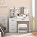 White Makeup Vanity Desk With Premium Illumination