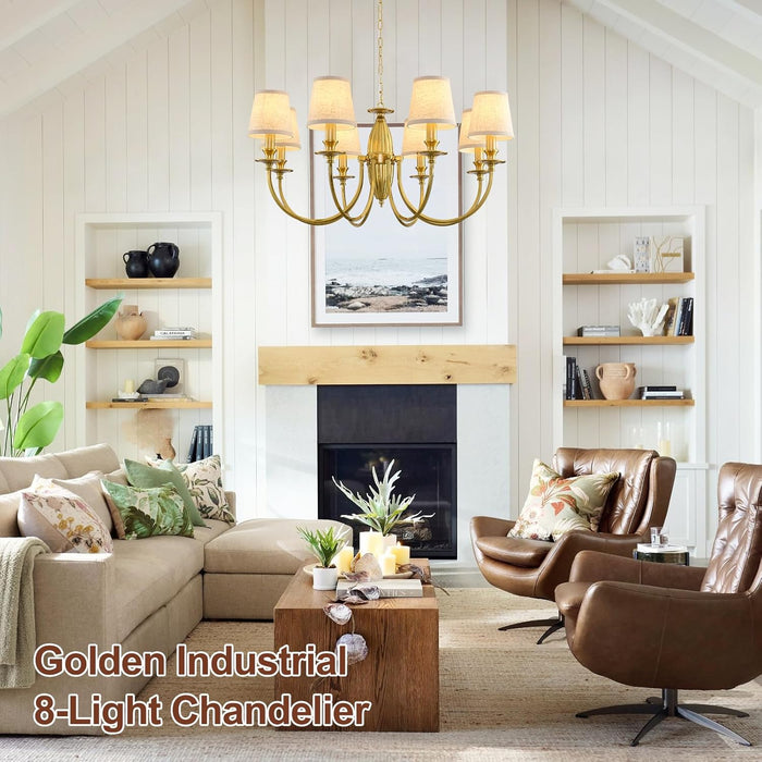 34.6in EightLight Chandelier Over Table Fixture LivingRoom