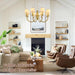 34.6in EightLight Chandelier Over Table Fixture LivingRoom