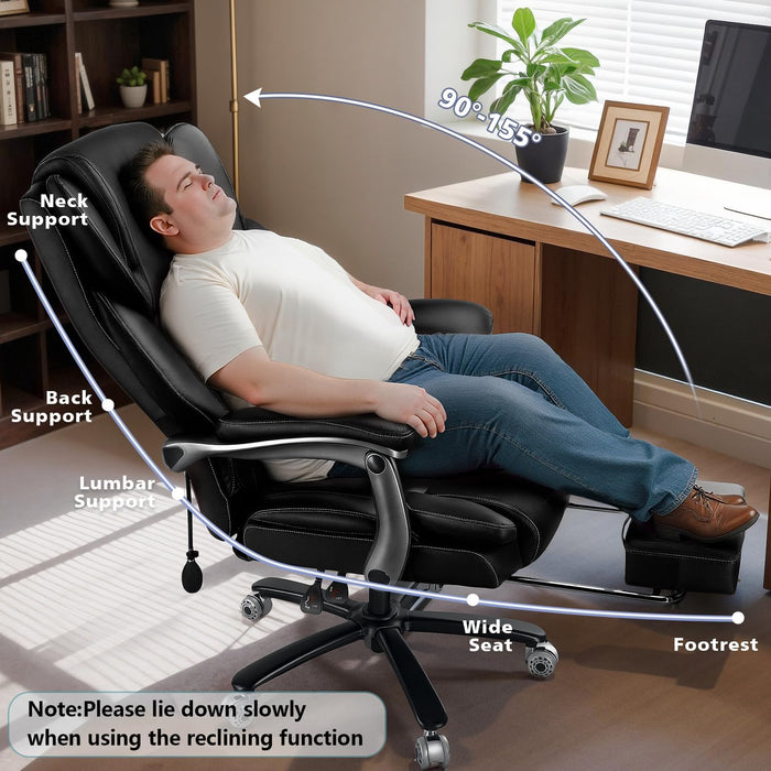 600Lbs Big and Tall Reclinging Office Chair ,Heavy Duty Computer Desk Chair