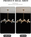 Gold Sputnik Chandeliers for Dining Room Light Fixture over Table, Modern Crystal Chandeliers, 43" 15 Lights Gold Lighting Fixtures for Living Room Kitchen Island