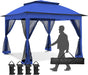 11X11 Pop up Gazebo Tent with Mesh Netting, Instant Outdoor Canopy with UPF 50+ UV Protection, Water Resistant, Blue