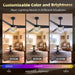 Premium Black Crystal Chandelier Ceiling Fan Remote