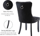 Black Velvet Dining Chairs Set of 4, Upholstered Dining Room Chairs with Back Ring Pull Trim and Solid Wood Legs,Modern Dining Chairs Perfect for Dining Room,Living Room,Kitchen(Black)