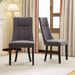 Upholstered Dining Chairs Set of 2, Channel Tufted Kitchen Chairs W/High Backrest, Rubber Wood Side Chairs, Padded Seat, Modern Fabric Armless Accent Chairs for Restaurant, Living Room