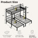 Black Triple Bunk Bed Featuring Reinforced Guardrails