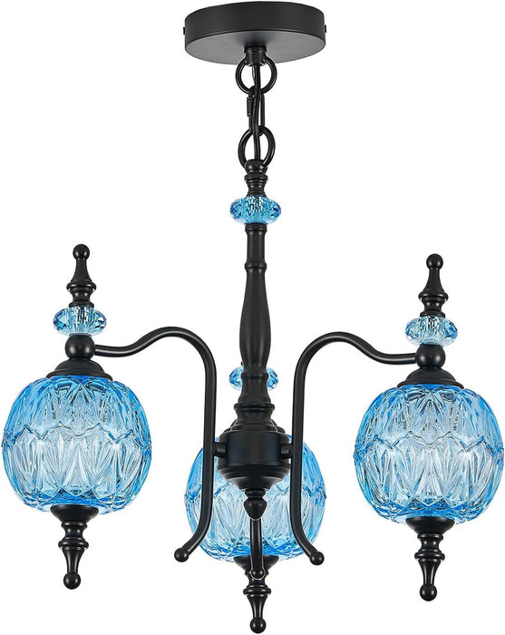 Cerulean Vintage Three Light Pendant Ceiling Fixture